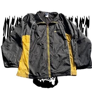 Reebok Black and Yellow Windbreaker Jacket